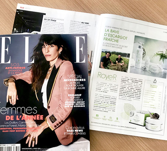 Royer cosmetique dans magasine Elle