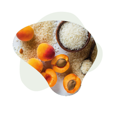 Poudre de noyaux d'abricot et de grain de riz